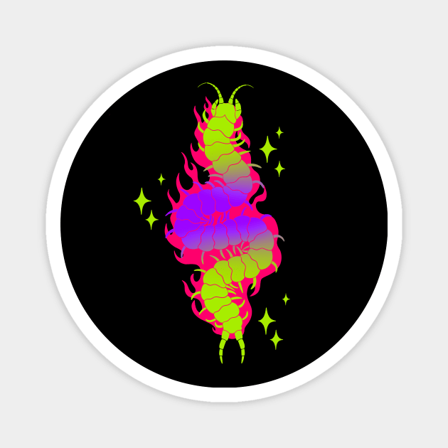 Centipede Flames Magnet by ghoulshack